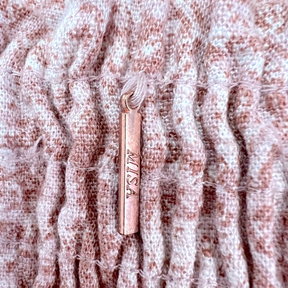 NWOT NEW MISA Off-Shoulder Mini Boho Cinched Cottagecore Sundress Sleeves S - Picture 4 of 13